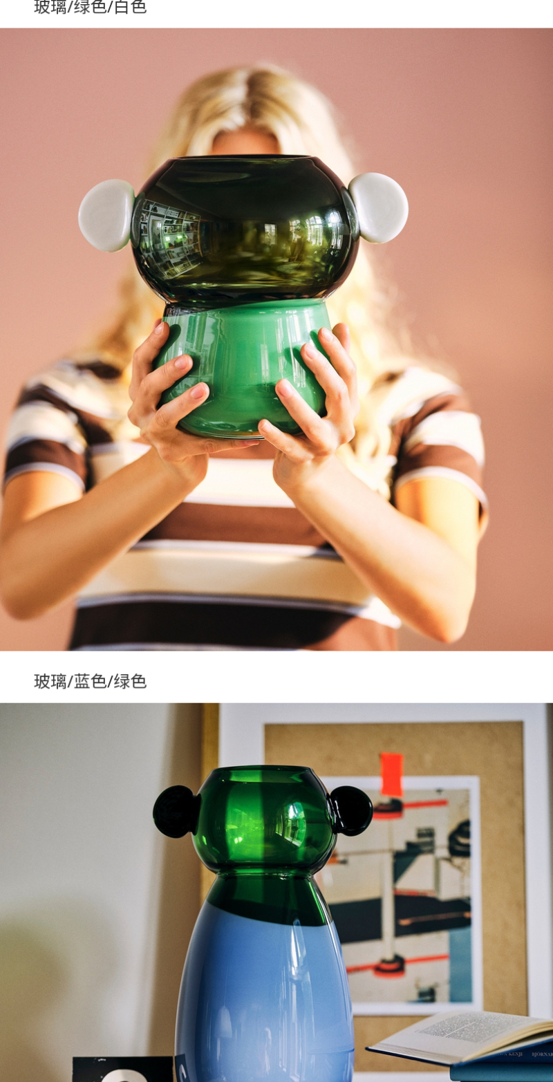 IKEA PS 2026 花瓶玻璃/白色/绿色粉红色- IKEA